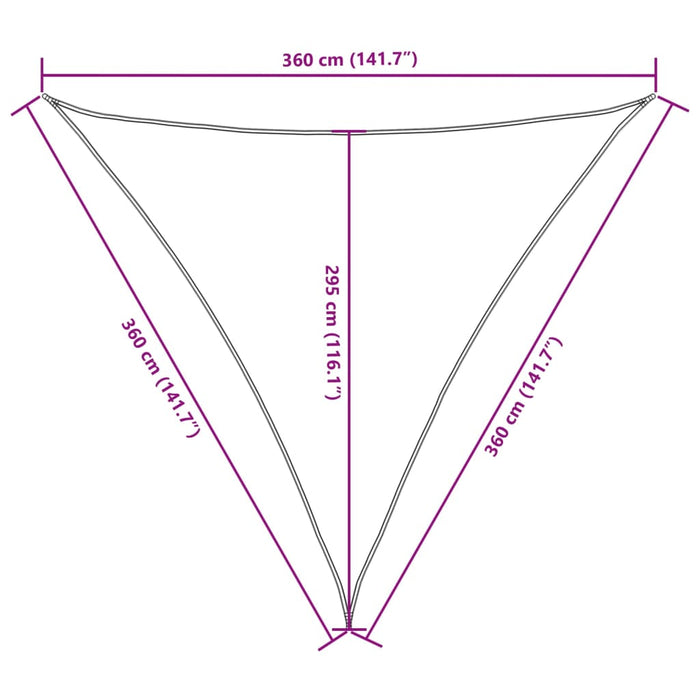 Parasolar, verde, 3,6x3,6x3,6 m, țesătură oxford, triunghiular - WALTI WALTI
