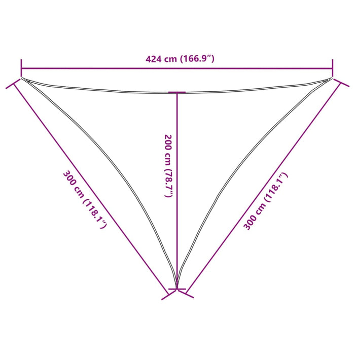 Parasolar verde închis 3x3x4,24 m țesătură oxford triunghiular WALTI