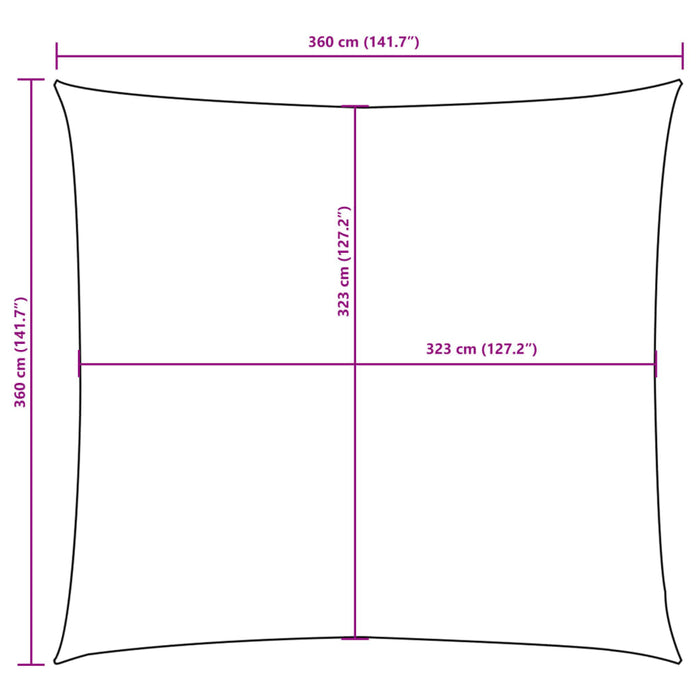 Parasolar, albastru, 3,6x3,6 m, țesătură oxford, pătrat - WALTI WALTI