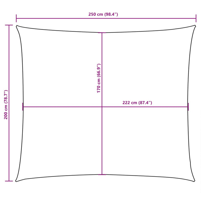 Parasolar, albastru, 2x2,5 m, țesătură oxford, dreptunghiular WALTI