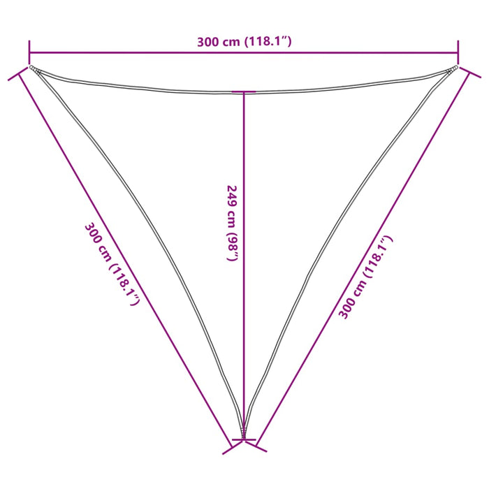 Parasolar, albastru, 3x3x3 m, țesătură oxford, triunghiular - WALTI WALTI