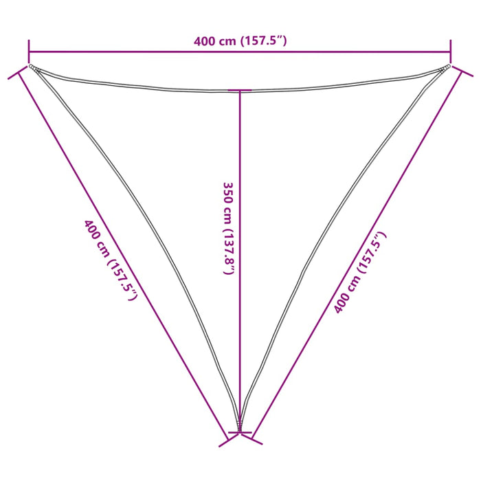 Parasolar, albastru, 4x4x4 m, țesătură oxford, triunghiular - WALTI WALTI