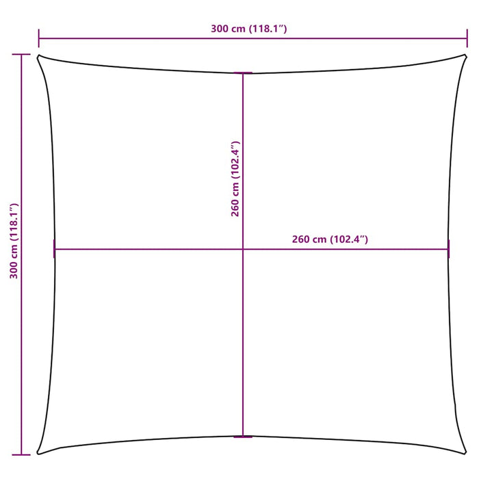 Parasolar, portocaliu, 3x3 m, țesătură oxford, pătrat WALTI