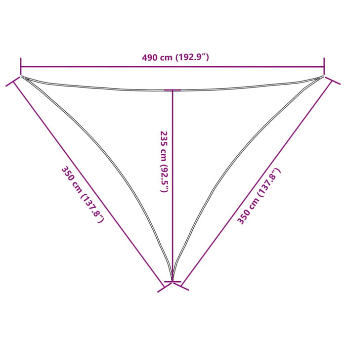 Parasolar portocaliu 3,5x3,5x4,9 m țesătură oxford triunghiular - WALTI WALTI