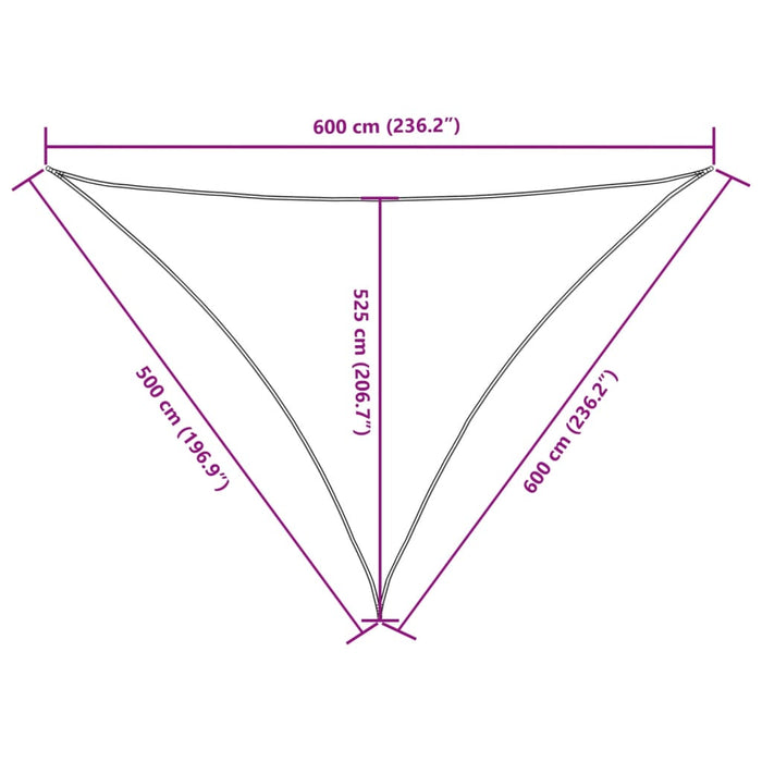 Parasolar, portocaliu, 5x6x6 m, țesătură oxford, triunghiular - WALTI WALTI