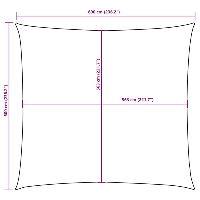 Parasolar, negru, 6x6 m, țesătură oxford, pătrat - WALTI WALTI