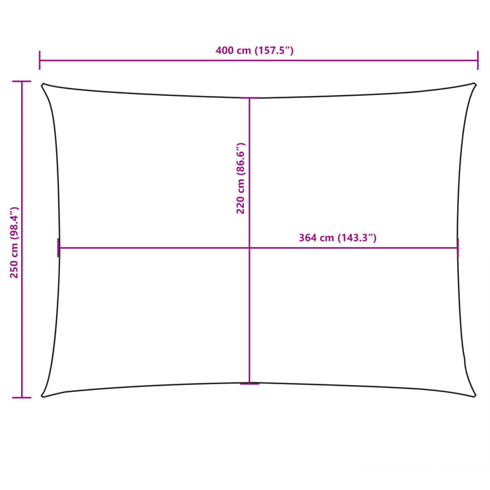 Parasolar, negru, 2,5x4 m, țesătură oxford, dreptunghiular - WALTI WALTI