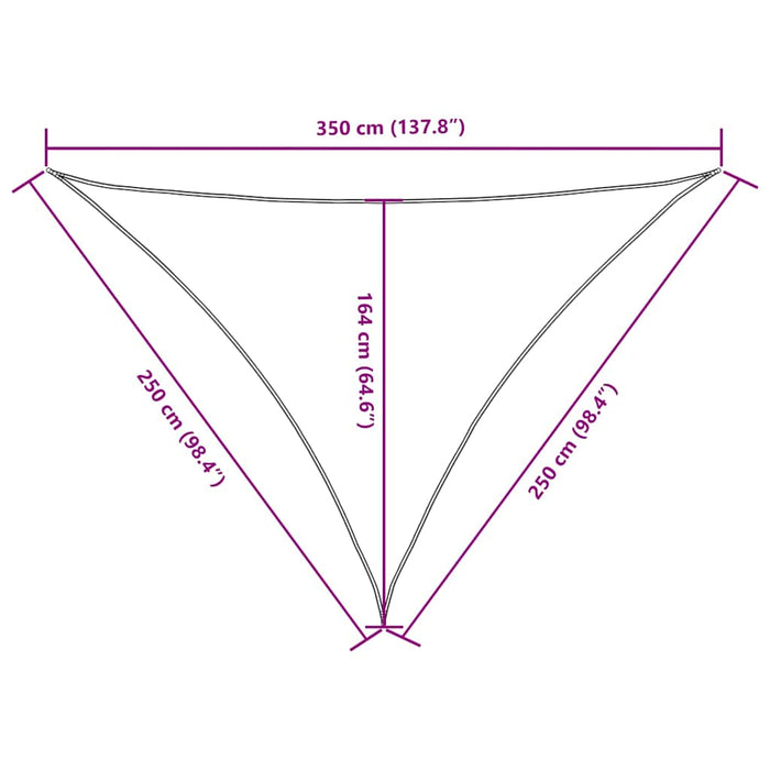Parasolar, negru, 2,5x2,5x3,5 m, țesătură oxford, triunghiular - WALTI WALTI