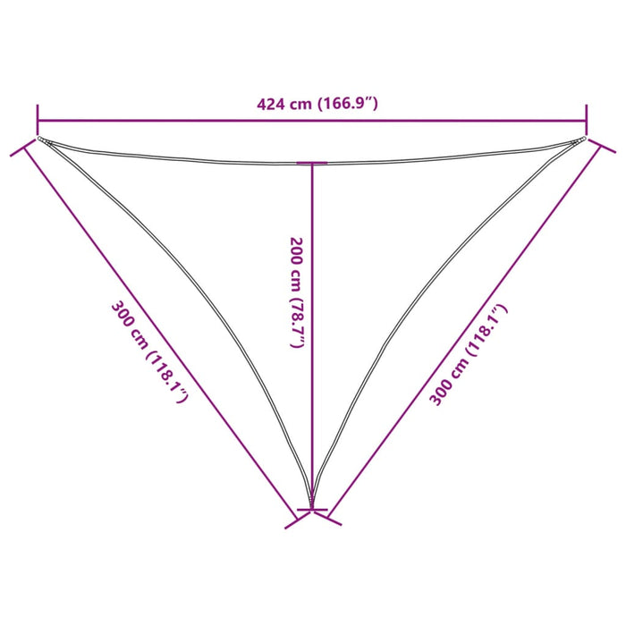 Parasolar, negru, 3x3x4,24 m, țesătură oxford, triunghiular WALTI