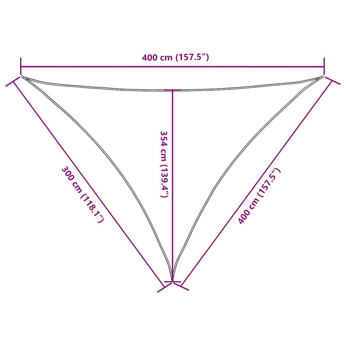 Parasolar, negru, 3x4x4 m, țesătură oxford, triunghiular - WALTI WALTI