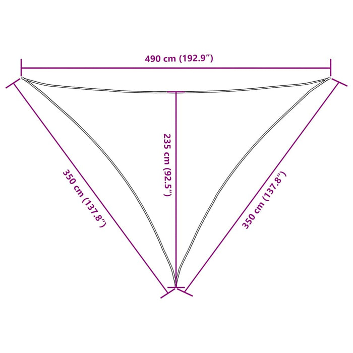 Parasolar, negru, 3,5x3,5x4,9 m, țesătură oxford, triunghiular - WALTI WALTI