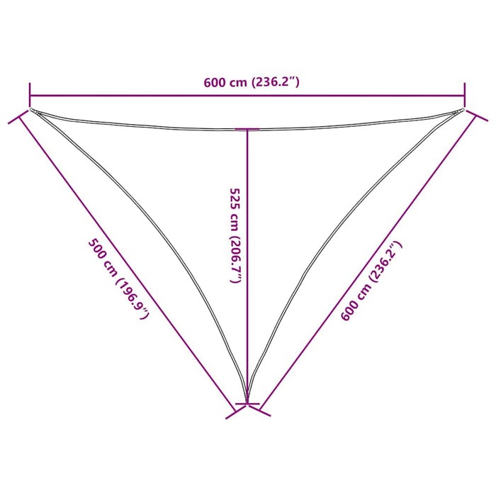 Parasolar, negru, 5x6x6 m, țesătură oxford, triunghiular - WALTI WALTI
