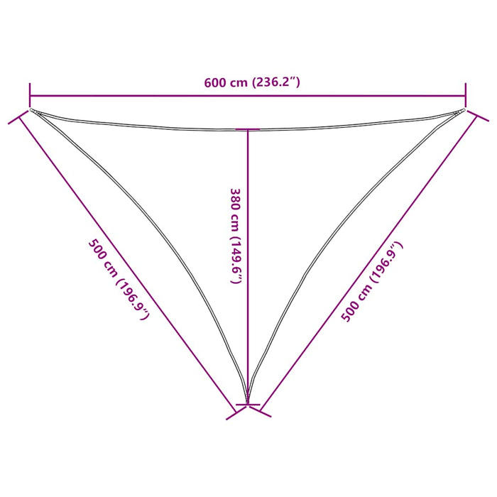 Parasolar, negru, 5x5x6 m, țesătură oxford, triunghiular - WALTI WALTI