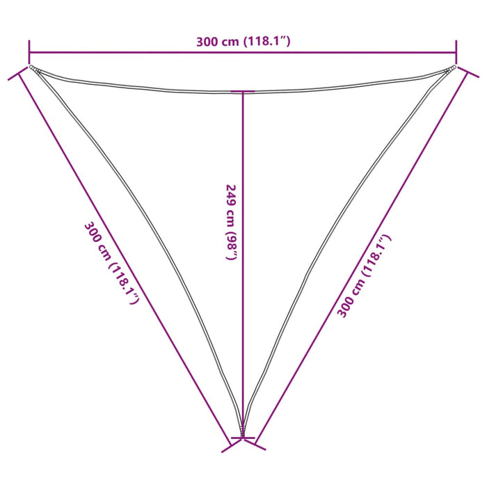 Parasolar, maro, 3x3x3 m, țesătură oxford, triunghiular - WALTI WALTI