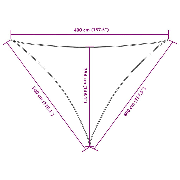 Parasolar, maro, 3x4x4 m, țesătură oxford, triunghiular - WALTI WALTI