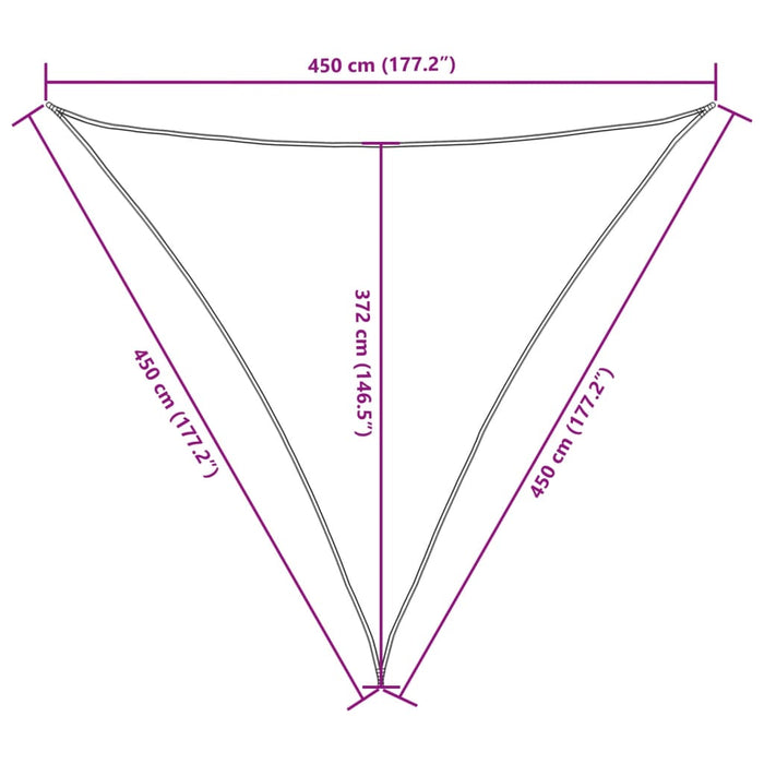 Parasolar, maro, 4,5x4,5x4,5 m, țesătură oxford, triunghiular - WALTI WALTI