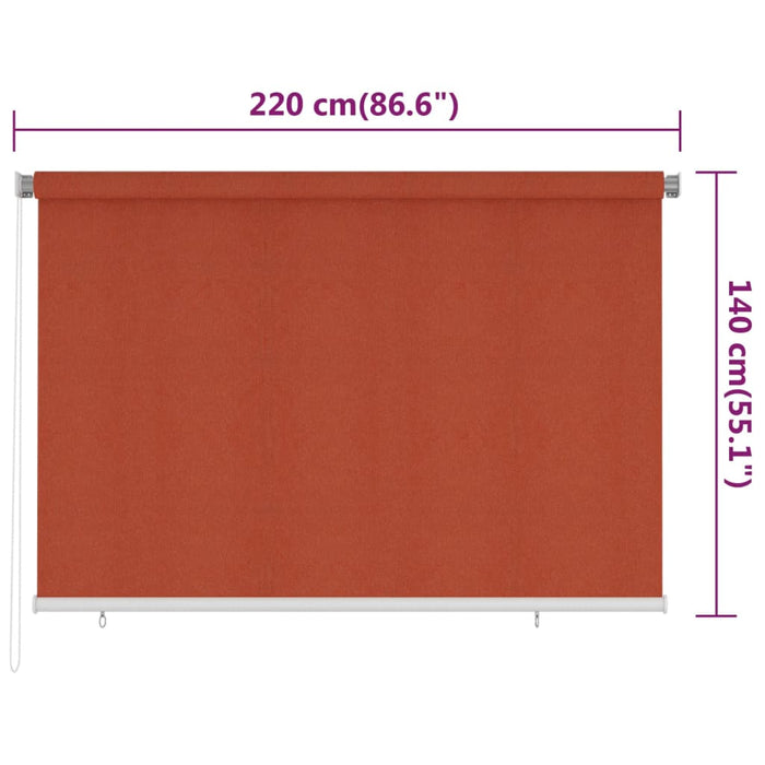 Jaluzea tip rulou de exterior, cărămiziu, 220x140 cm, HDPE WALTI