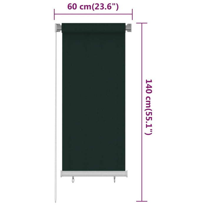 Jaluzea rulou de exterior, verde închis, 60x140 cm, HDPE WALTI