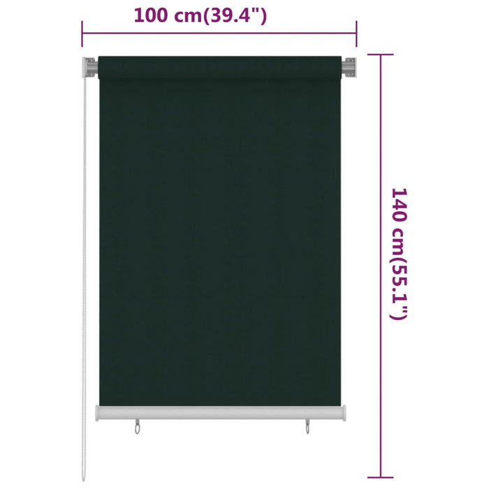 Jaluzea rulou de exterior, verde închis, 100x140 cm, HDPE WALTI