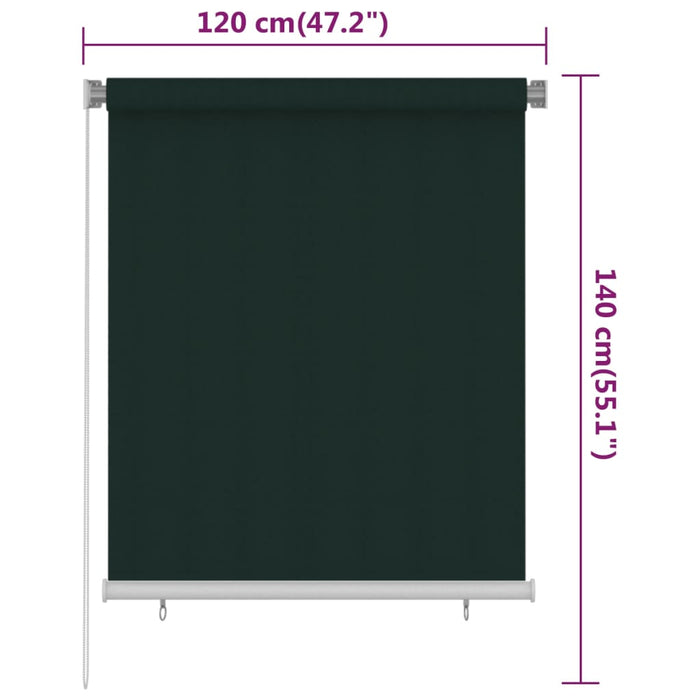 Jaluzea rulou de exterior, verde închis, 120x140 cm,HDPE WALTI