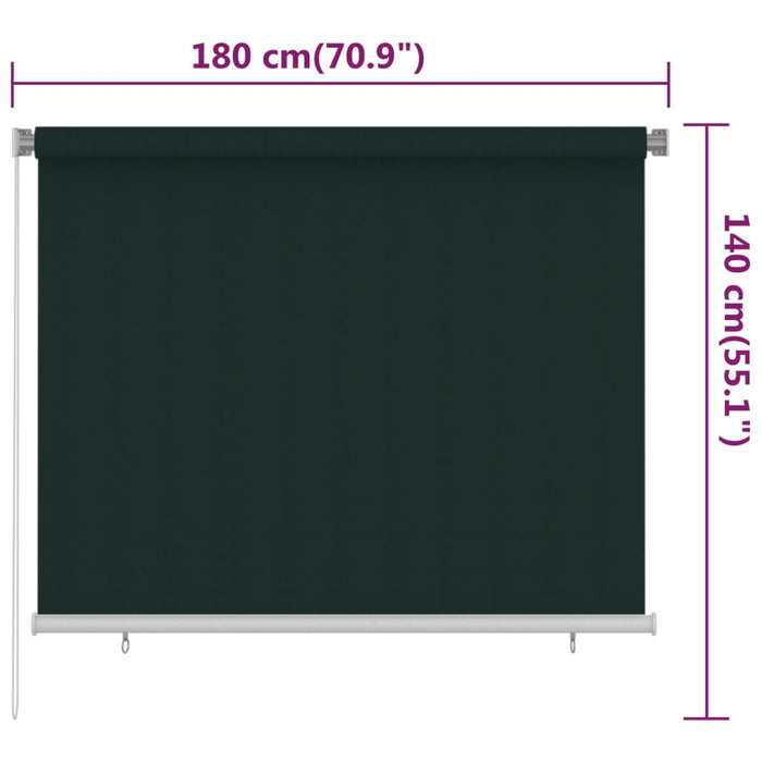 Jaluzea rulou de exterior, verde închis, 180x140 cm, HDPE WALTI