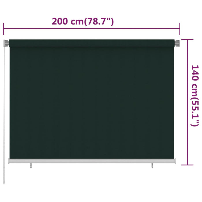 Jaluzea rulou de exterior, verde închis, 200x140 cm, HDPE WALTI