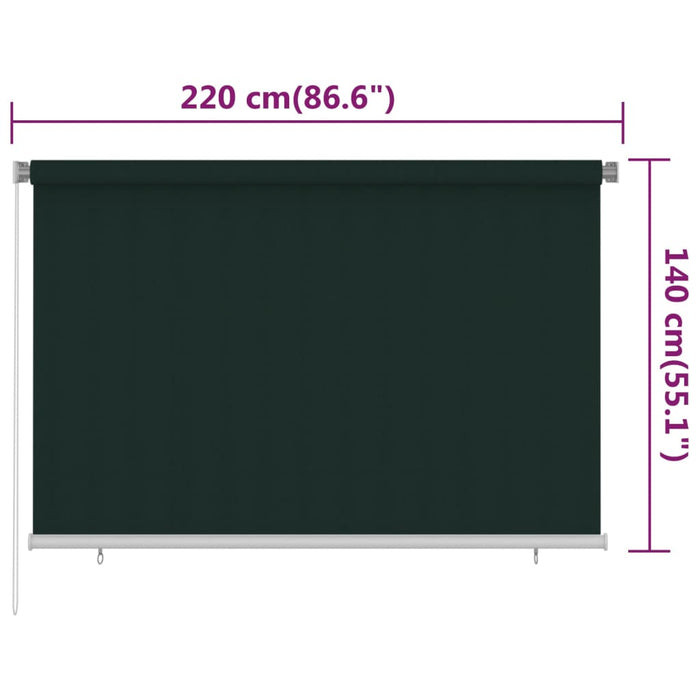 Jaluzea rulou de exterior, verde închis, 220x140 cm, HDPE WALTI