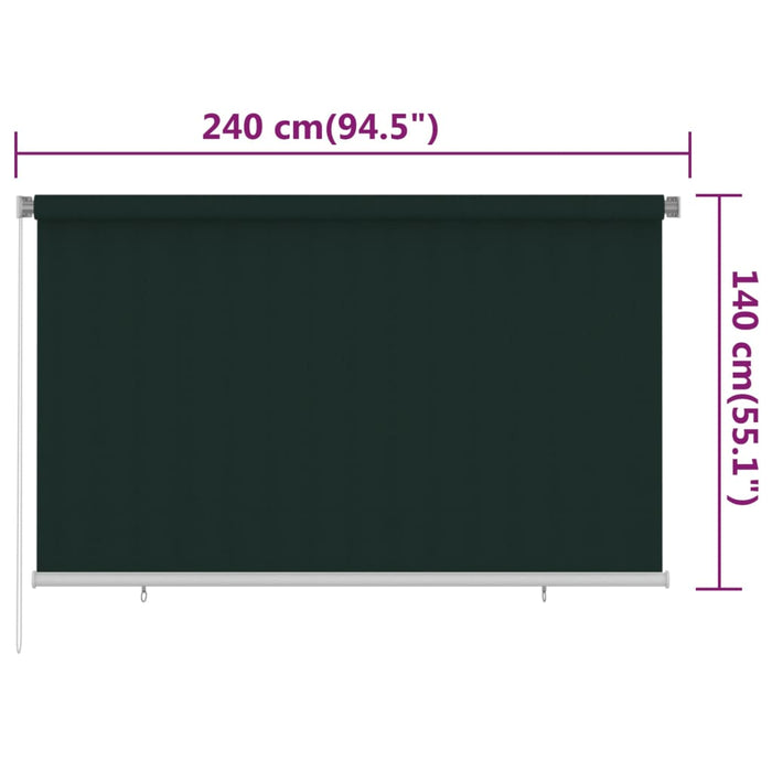 Jaluzea rulou de exterior, verde închis, 240x140 cm, HDPE WALTI