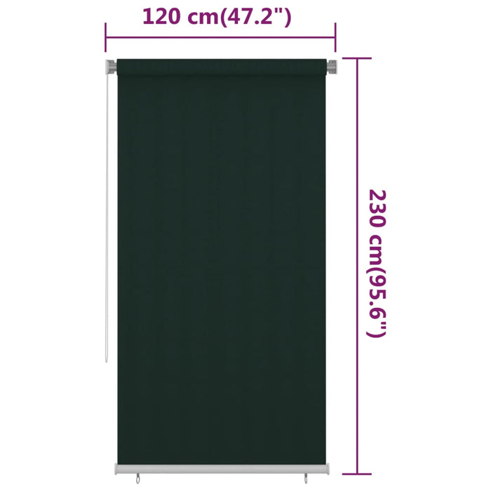 Jaluzea rulou de exterior, verde închis, 120x230 cm, HDPE WALTI
