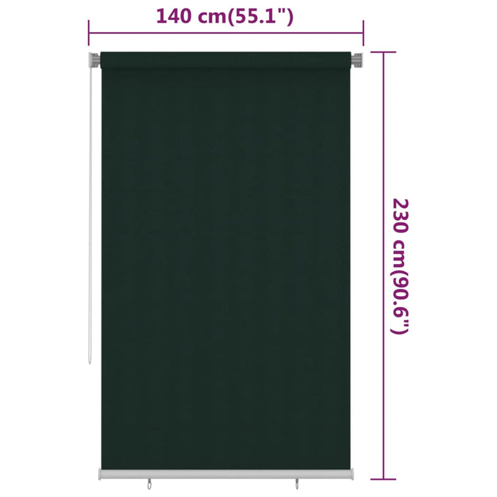 Jaluzea rulou de exterior, verde închis, 140x230 cm, HDPE WALTI