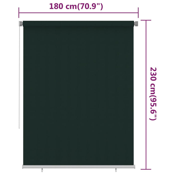 Jaluzea rulou de exterior, verde închis, 180x230 cm, HDPE WALTI