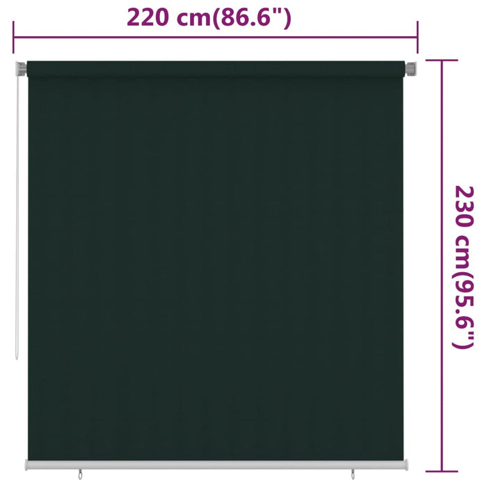 Jaluzea rulou de exterior, verde închis, 220x230 cm, HDPE WALTI