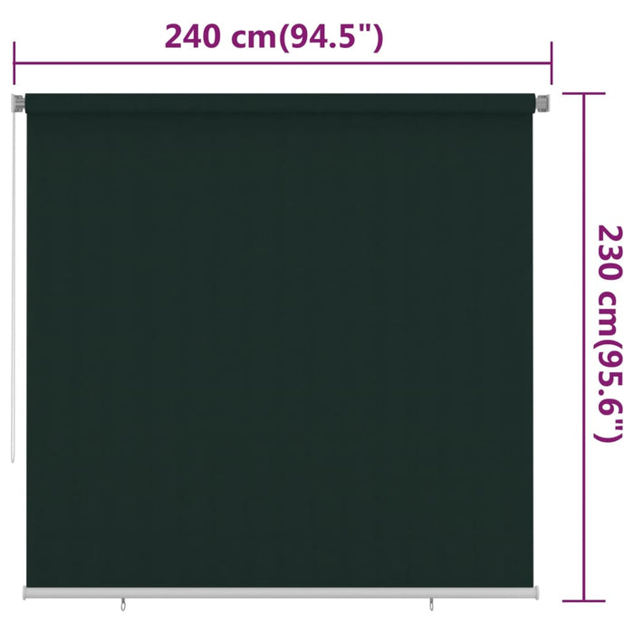 Jaluzea tip rulou de exterior, verde închis, 240x230 cm, HDPE WALTI