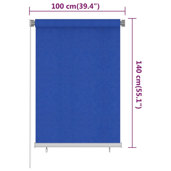 Jaluzea tip rulou de exterior, albastru, 100x140 cm, HDPE WALTI