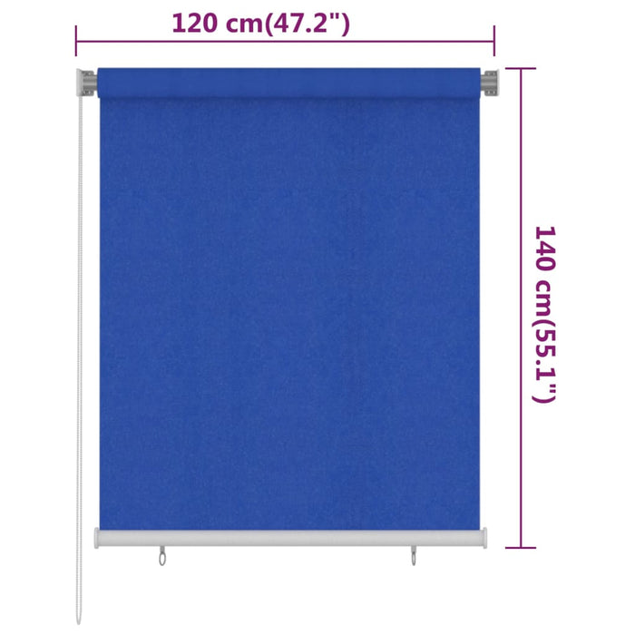Jaluzea tip rulou de exterior, albastru, 120x140 cm, HDPE WALTI