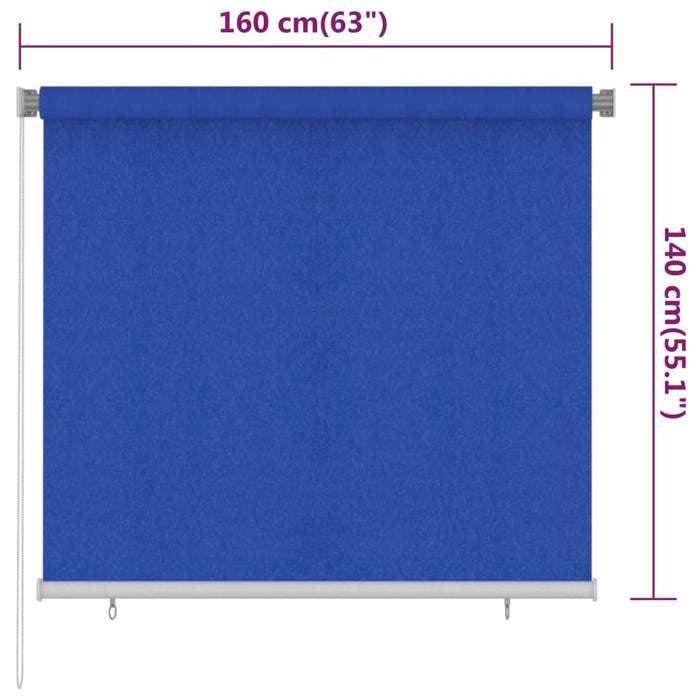 Jaluzea tip rulou de exterior, albastru, 160x140 cm, HDPE WALTI