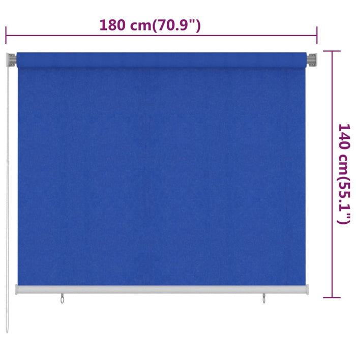 Jaluzea tip rulou de exterior, albastru, 180 x 140 cm, HDPE WALTI