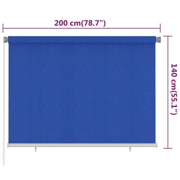 Jaluzea tip rulou de exterior, albastru, 200x140 cm, HDPE WALTI