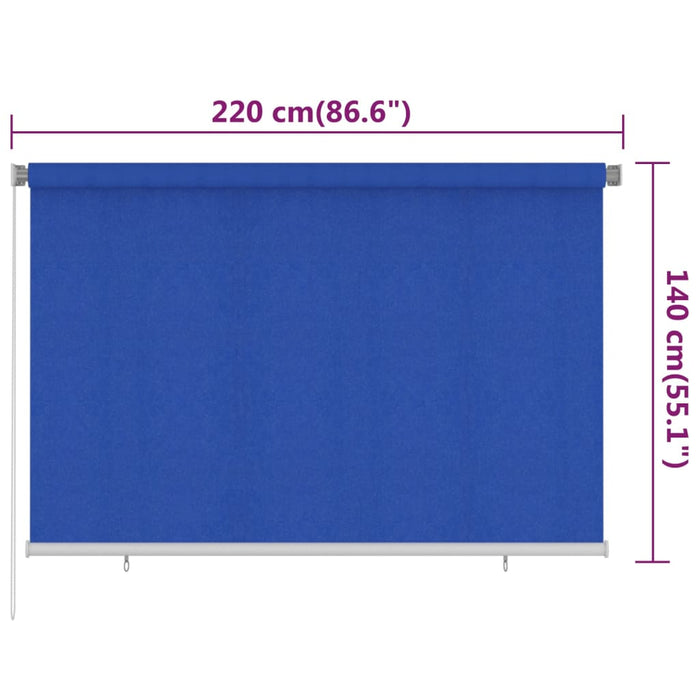 Jaluzea tip rulou de exterior, albastru, 220x140 cm, HDPE WALTI