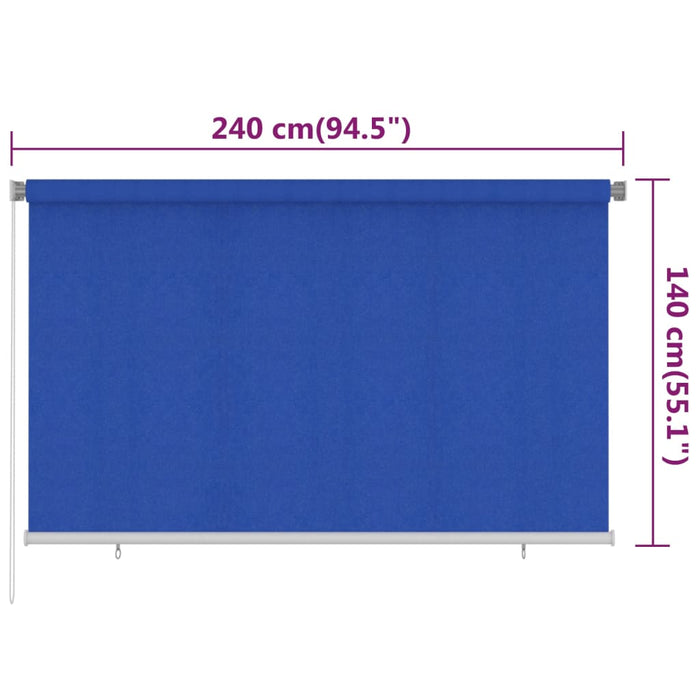 Jaluzea tip rulou de exterior, albastru, 240x140 cm, HDPE WALTI