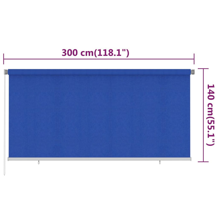 Jaluzea tip rulou de exterior, albastru, 300x140 cm, HDPE WALTI