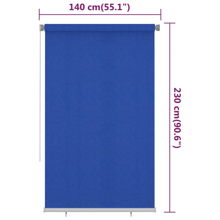Jaluzea tip rulou de exterior, albastru, 140x230 cm, HDPE WALTI