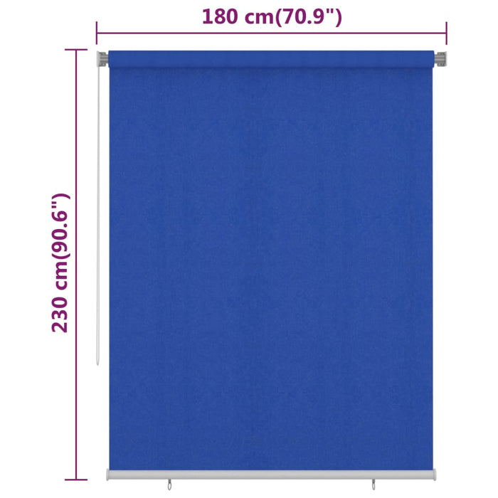 Jaluzea tip rulou de exterior, albastru, 180x230 cm, HDPE WALTI