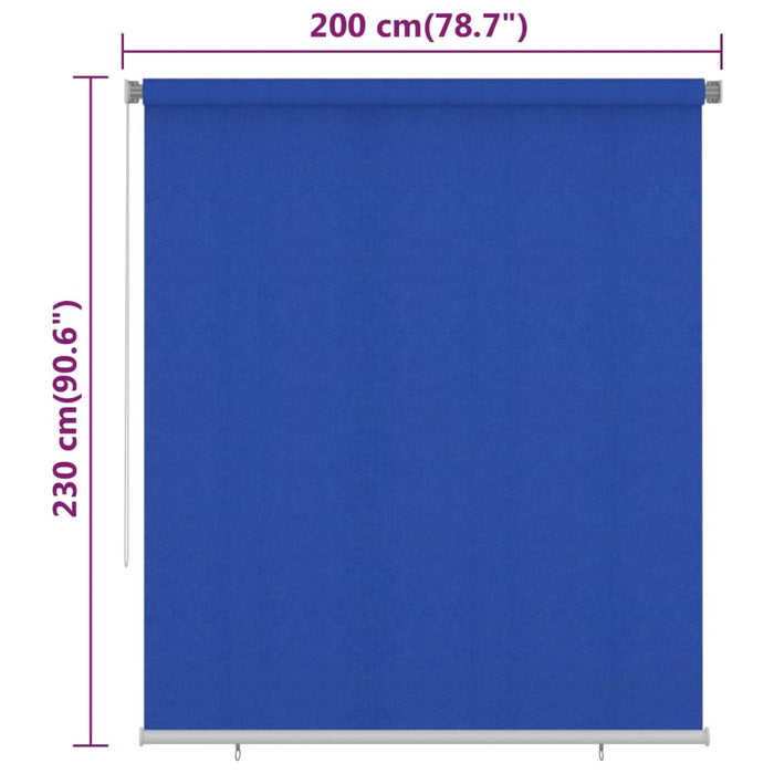Jaluzea tip rulou de exterior, albastru, 200x230 cm, HDPE WALTI