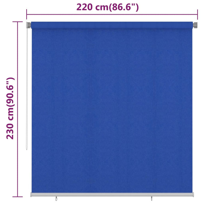 Jaluzea tip rulou de exterior, albastru, 220x230 cm, HDPE WALTI