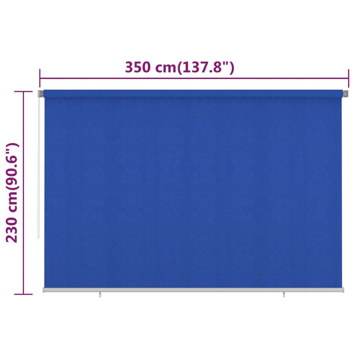 Jaluzea tip rulou de exterior, albastru, 350x230 cm, HDPE WALTI