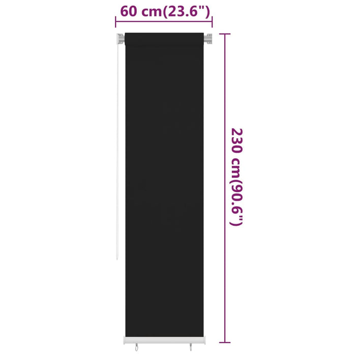 Jaluzea tip rulou de exterior, negru, 60x230 cm, HDPE WALTI
