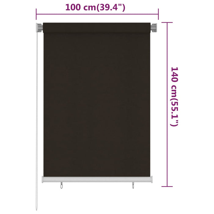 Jaluzea tip rulou de exterior, 100x140 cm, maro, HDPE WALTI