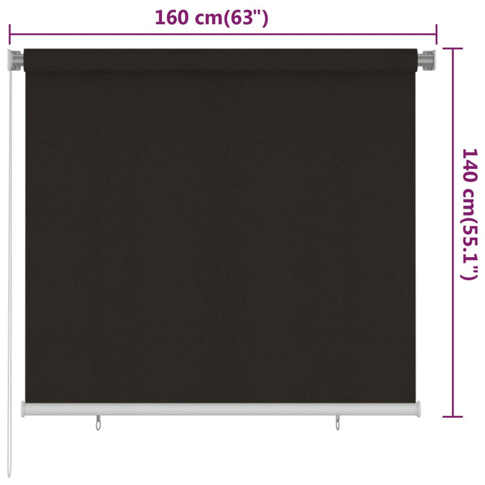 Jaluzea tip rulou de exterior, maro, 160x140 cm, HDPE WALTI