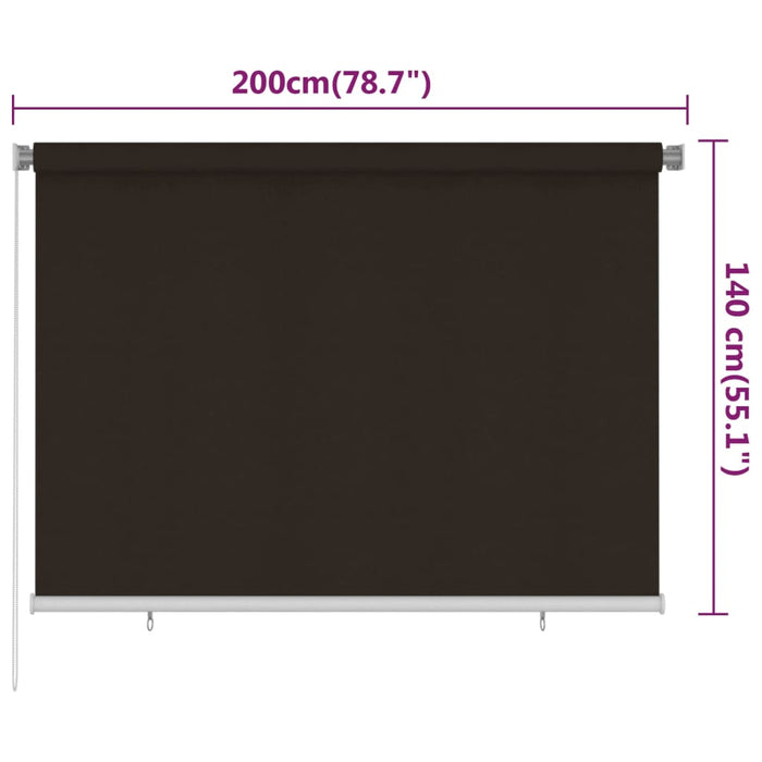 Jaluzea tip rulou de exterior, maro, 200x140 cm, HDPE WALTI